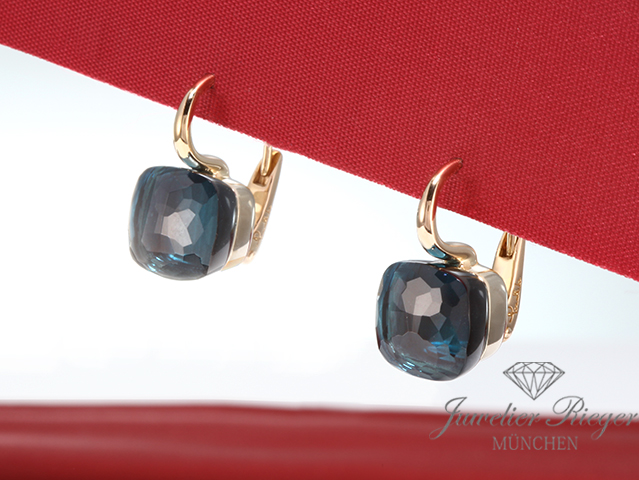 Bild 3 der Galerie: Pomellato Ohrringe Nudo Rosegold Weissgold 750 London Blautopas Gold Damen