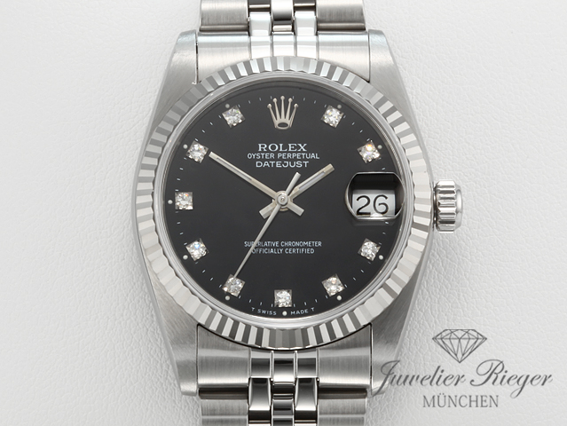 Bild 1 der Galerie: Rolex Medium Datejust 31 mm Stahl Weissgold 750 Diamanten Automatik Gold