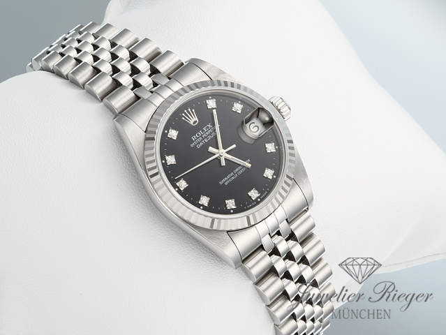 Bild 3 der Galerie: Rolex Medium Datejust 31 mm Stahl Weissgold 750 Diamanten Automatik Gold