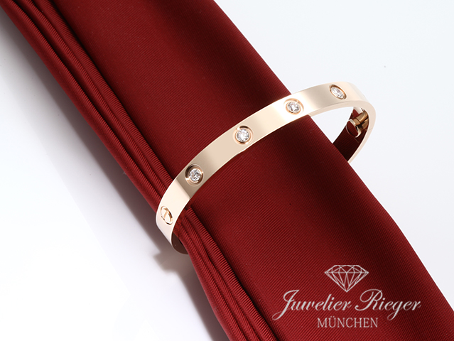 Bild 3 der Galerie: Cartier Armreif Love Rosegold 750 Größe 17 10 Diamanten 2019 Gold Armband