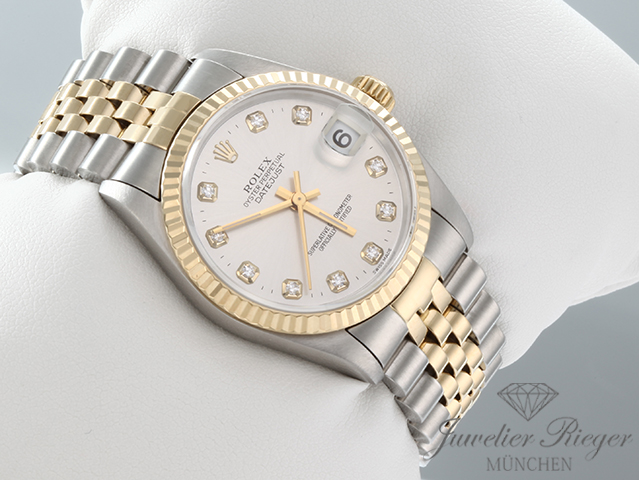 Bild 3 der Galerie: Rolex Medium Datejust 31 mm 1999 Stahl Gelbgold 750 Diamanten Automatik