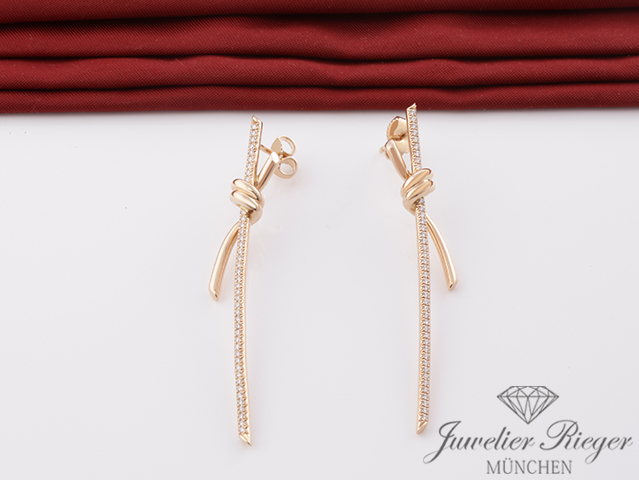 Bild 1 der Galerie: Tiffany & Co. Ohrringe Knot Rosegold 750 Diamanten Brillanten Gold Ohrstecker