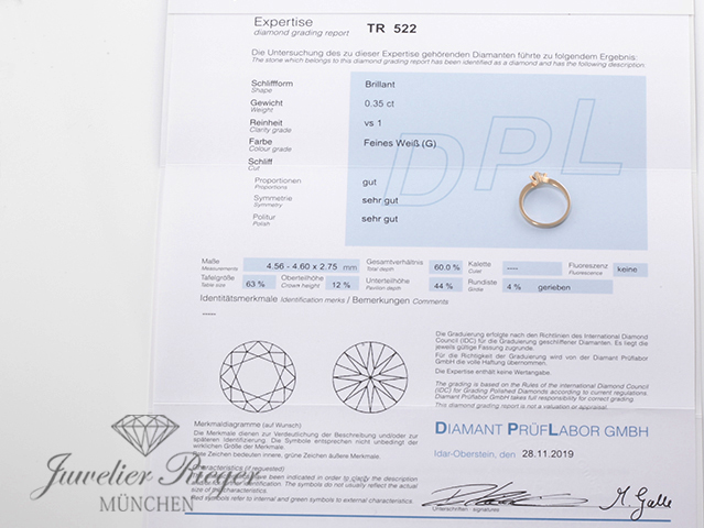 Bild 4 der Galerie: Wundervoller Solitär Ring Gelbgold 750 Diamant 0,35 ct Brillant Gr. 54 Gold