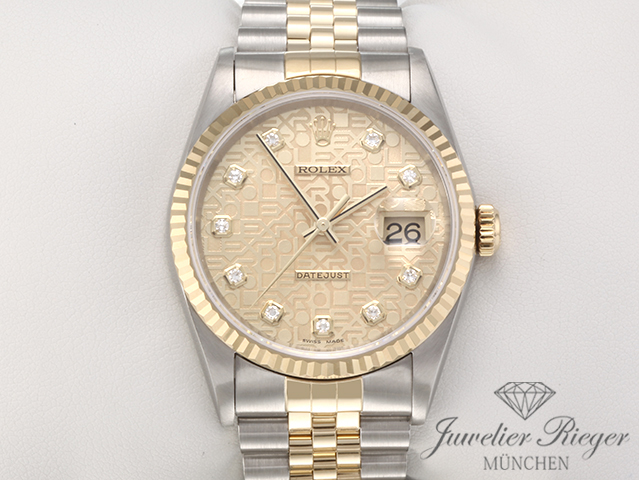 Rolex Datejust 36 mm 16233 1997 Stahl Gelbgold 750 Diamanten Automatik Rolex Datejust 36 mm 16233 1997 Stahl Gelbgold 750 Diamanten Automatik