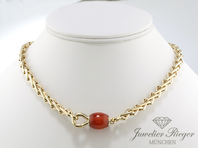 Pomellato Collier Gelbgold 750 Karneol ca. 41 cm Halskette Kette Gold Pomellato Collier Gelbgold 750 Karneol ca. 41 cm Halskette Kette Gold