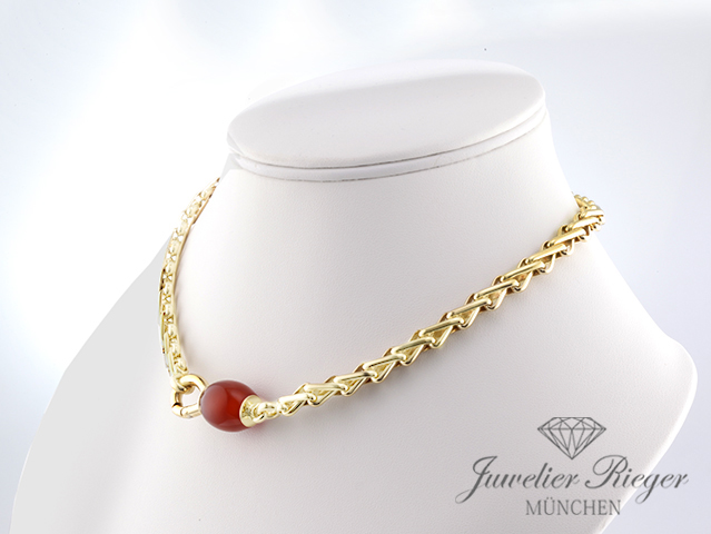 Bild 2 der Galerie: Pomellato Collier Gelbgold 750 Karneol ca. 41 cm Halskette Kette Gold