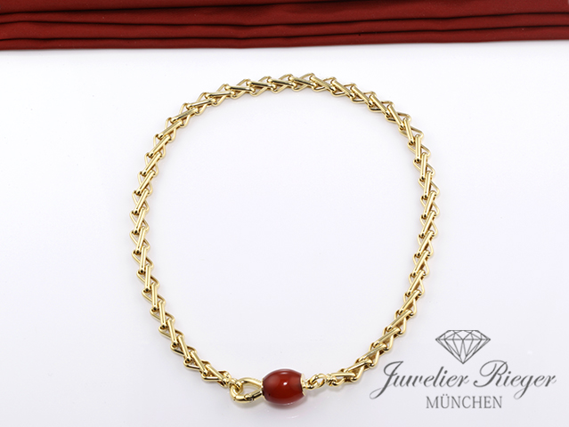 Bild 4 der Galerie: Pomellato Collier Gelbgold 750 Karneol ca. 41 cm Halskette Kette Gold