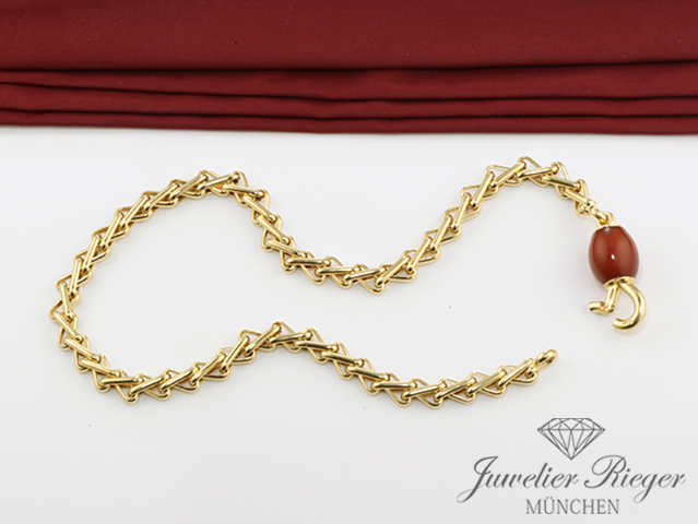 Bild 5 der Galerie: Pomellato Collier Gelbgold 750 Karneol ca. 41 cm Halskette Kette Gold