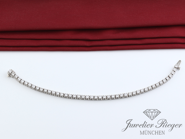 Bild 2 der Galerie: Riviere Armband Weissgold 585 Diamanten Brillanten ca. 4 ct. 16,5 cm Gold