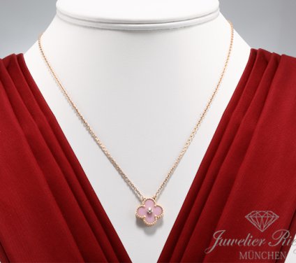 . Van Cleef & Arpels Collier Vintage Alhambra Rosegold 750 Holiday Edition 2015