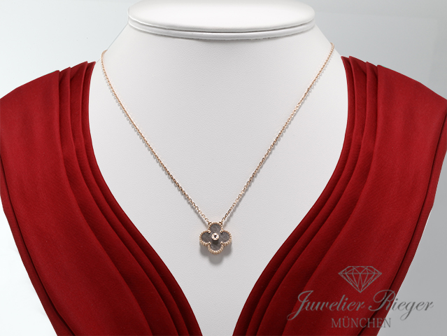 Bild 3 der Galerie: Van Cleef & Arpels Collier Vintage Alhambra Rosegold 750 Holiday Edition 2023