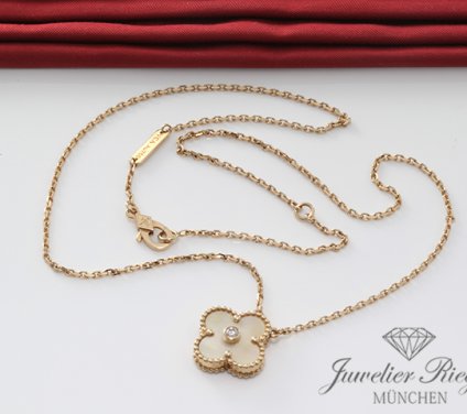 . Van Cleef & Arpels Collier Vintage Alhambra Gelbgold 750 Holiday Edition 2018