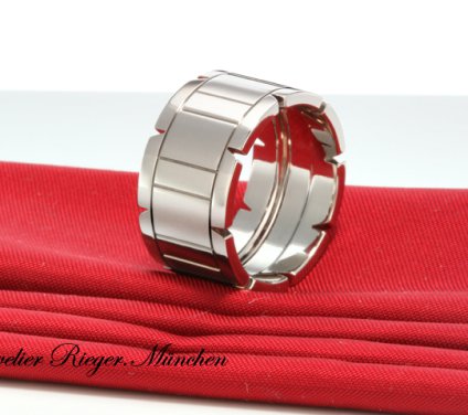 . Cartier Ring Tank Francaise Weissgold 750 Größe 60 Gold Damen Herren
