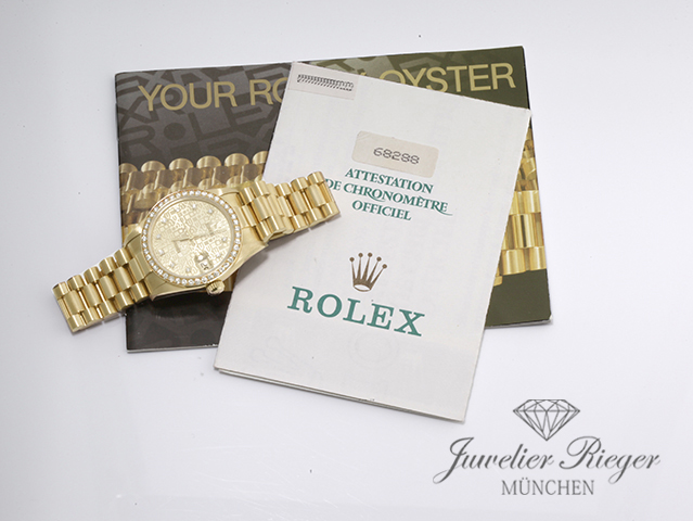 Bild 6 der Galerie: Rolex Medium Datejust 31 mm 68288 1992 Gelbgold 750 Diamanten Automatik Gold