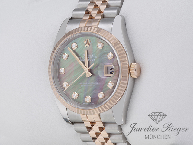 Bild 2 der Galerie: Rolex Datejust 36 mm 116231 Stahl Rosegold 750 Perlmutt Diamanten Automatik