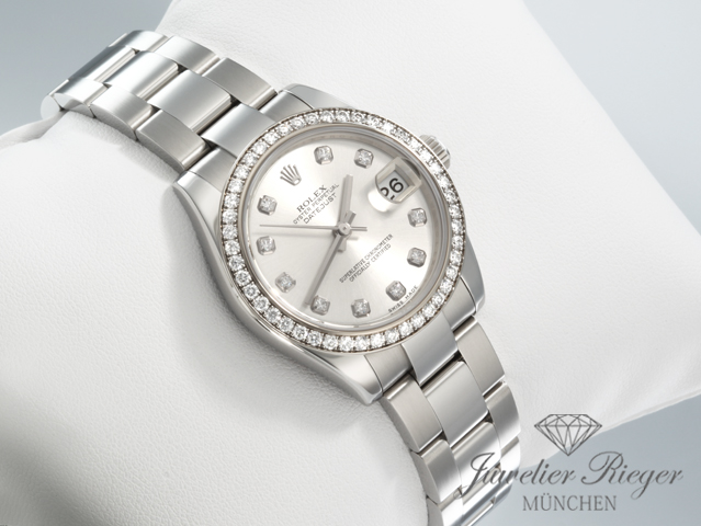 Bild 3 der Galerie: Rolex Medium Datejust 31 mm 178384 2010 Stahl Weissgold 750 Diamanten Gold