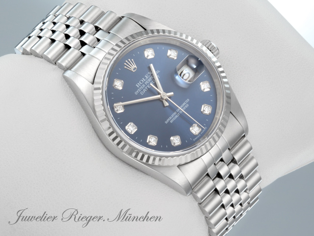 Bild 3 der Galerie: Rolex Datejust 36 mm 16234 1998 Stahl Weissgold 750 Diamanten Automatik