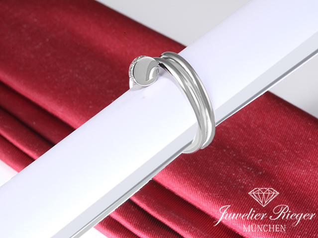 Bild 2 der Galerie: Cartier Ring Juste un Clou Doppelt Weissgold 750 Diamanten 2021 Gr 51 B4211052