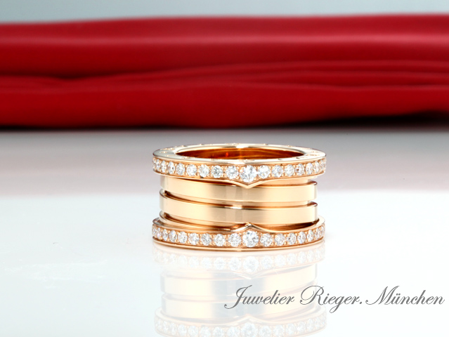 Bild 4 der Galerie: Bulgari Ring B-Zero 1 4-Band Rosegold 750 Diamanten  1,24 ct. Gr 56 2017 Gold