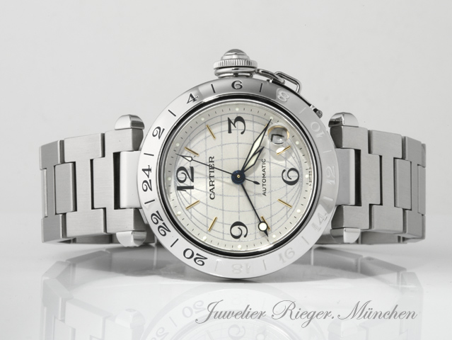 Bild 3 der Galerie: Cartier Pasha C GMT 35 mm W31029M7 Edelstahl Automatik Damen Stahl