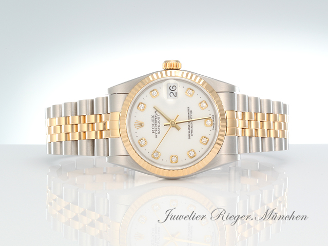 Bild 4 der Galerie: Rolex Medium Datejust 31 mm 68273 1995 Stahl Gelbgold 750 Diamanten Automatik