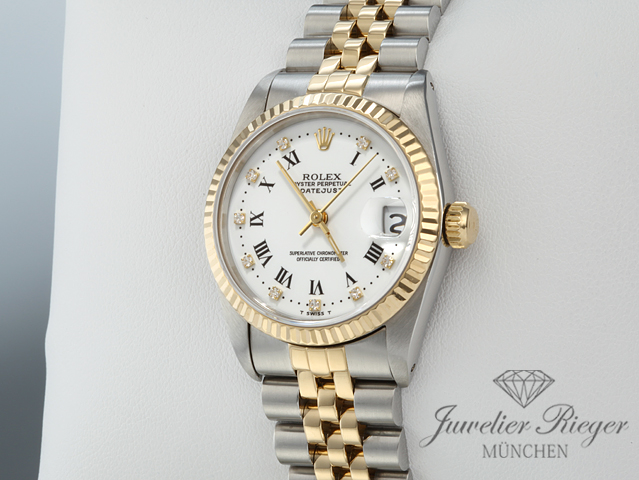 Bild 2 der Galerie: Rolex Medium Datejust Stahl Gelbgold 750 Diamanten LC100 Automatik Gold Stahl